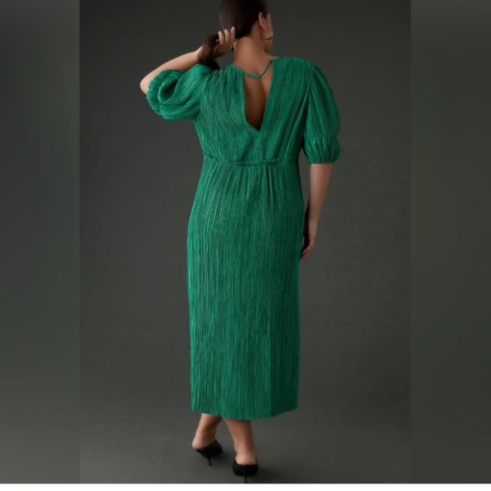 Anthropologie Emerald Green Midi Dress